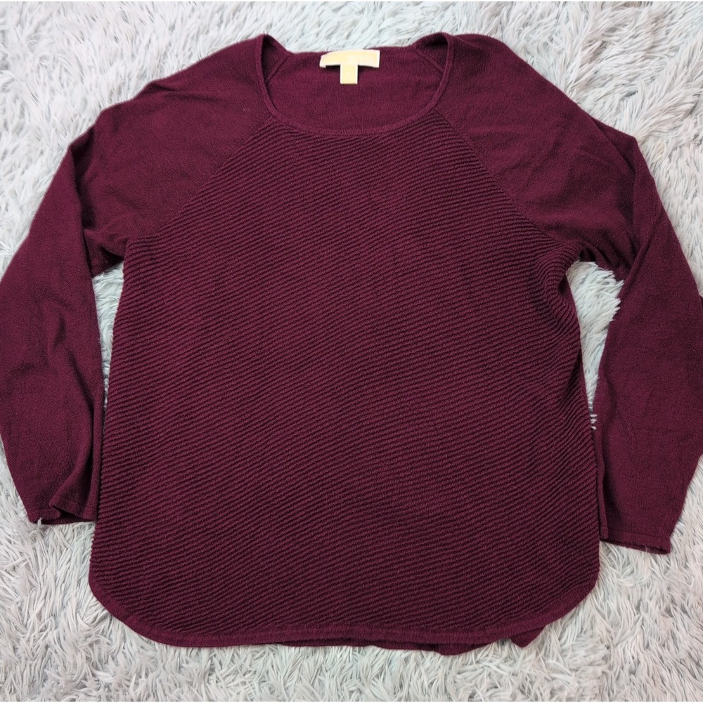 Michael Kors Sweater Womens M Maroon Cozy Soft Comfort Preppy